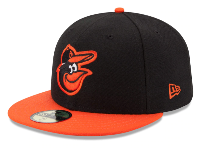 Baltimore Orioles Fitted New Era 59Fifty On Field Road Cap Hat Black Orange - THE 4TH QUARTER