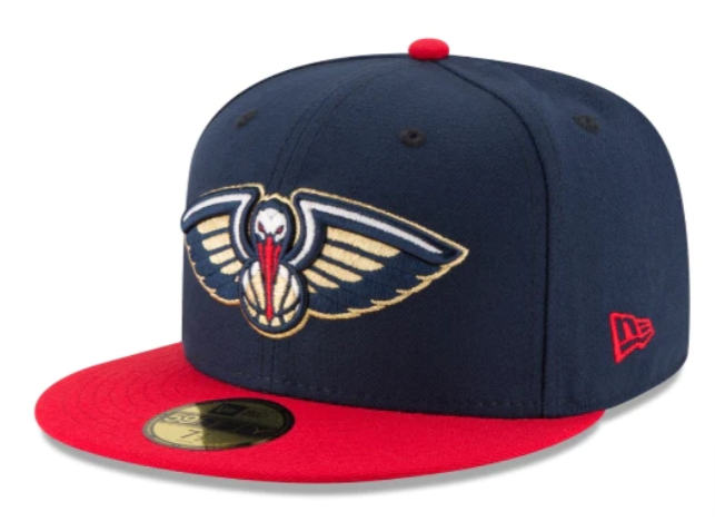 New Orleans Pelicans Fitted 59Fifty New Era Cap Hat 2 Tone Navy Red - THE 4TH QUARTER