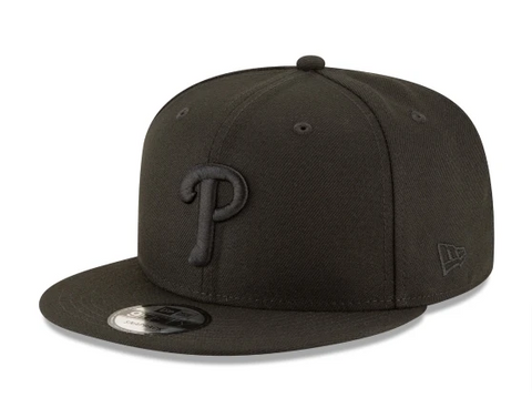 Philadelphia Phillies Snapback New Era 9Fifty Black on Black Cap Hat