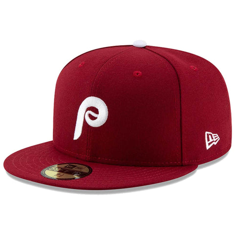 Philadelphia Phillies Fitted New Era 59Fifty Alternate 2 On-Field Burgundy Hat Cap