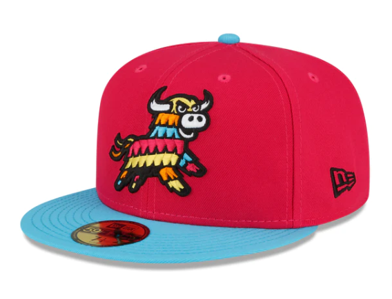 Erie Seawolves Piñatas Fitted New Era 59Fifty Copa de la Diversion Pink Teal - THE 4TH QUARTER