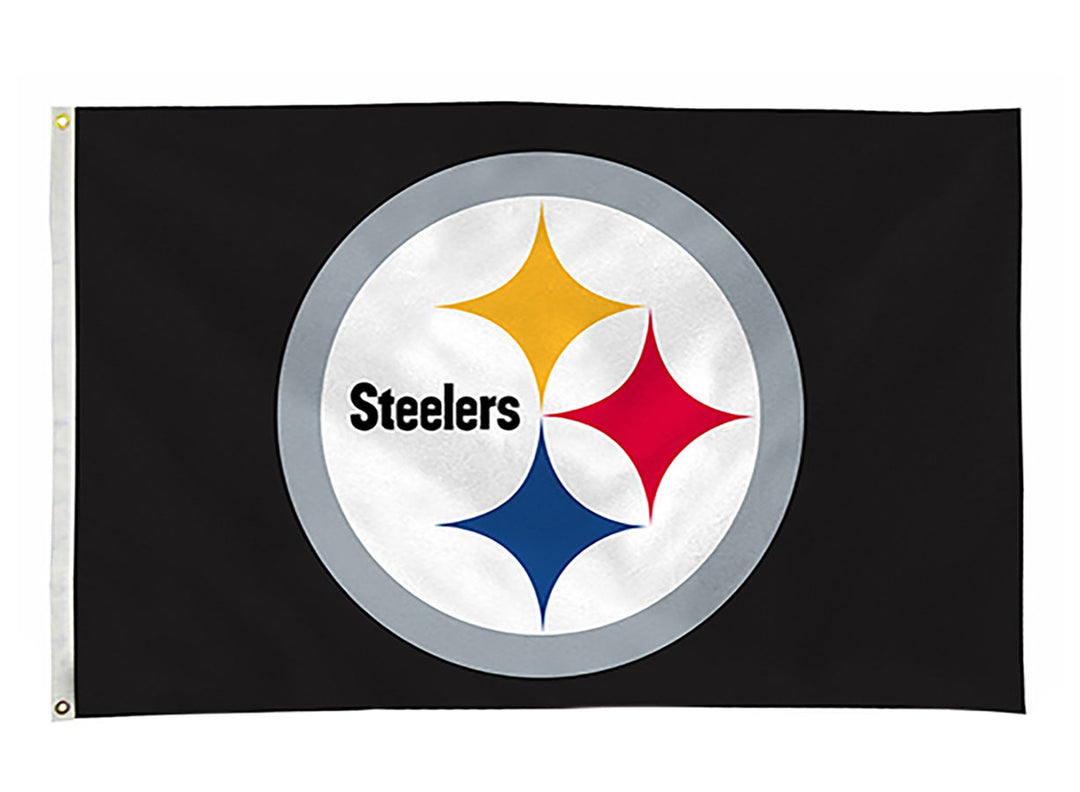 Pittsburgh Steelers Bar Home Decor 3' X 5' Flag Logo - THE 4TH QUARTER