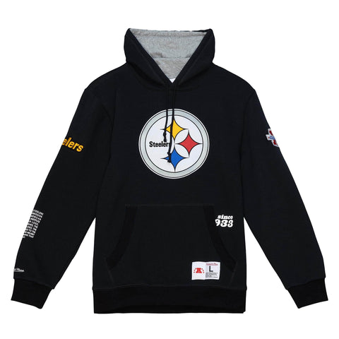 Pittsburgh Steelers Mens Mitchell & Ness Origins Fleece Hoodie Black