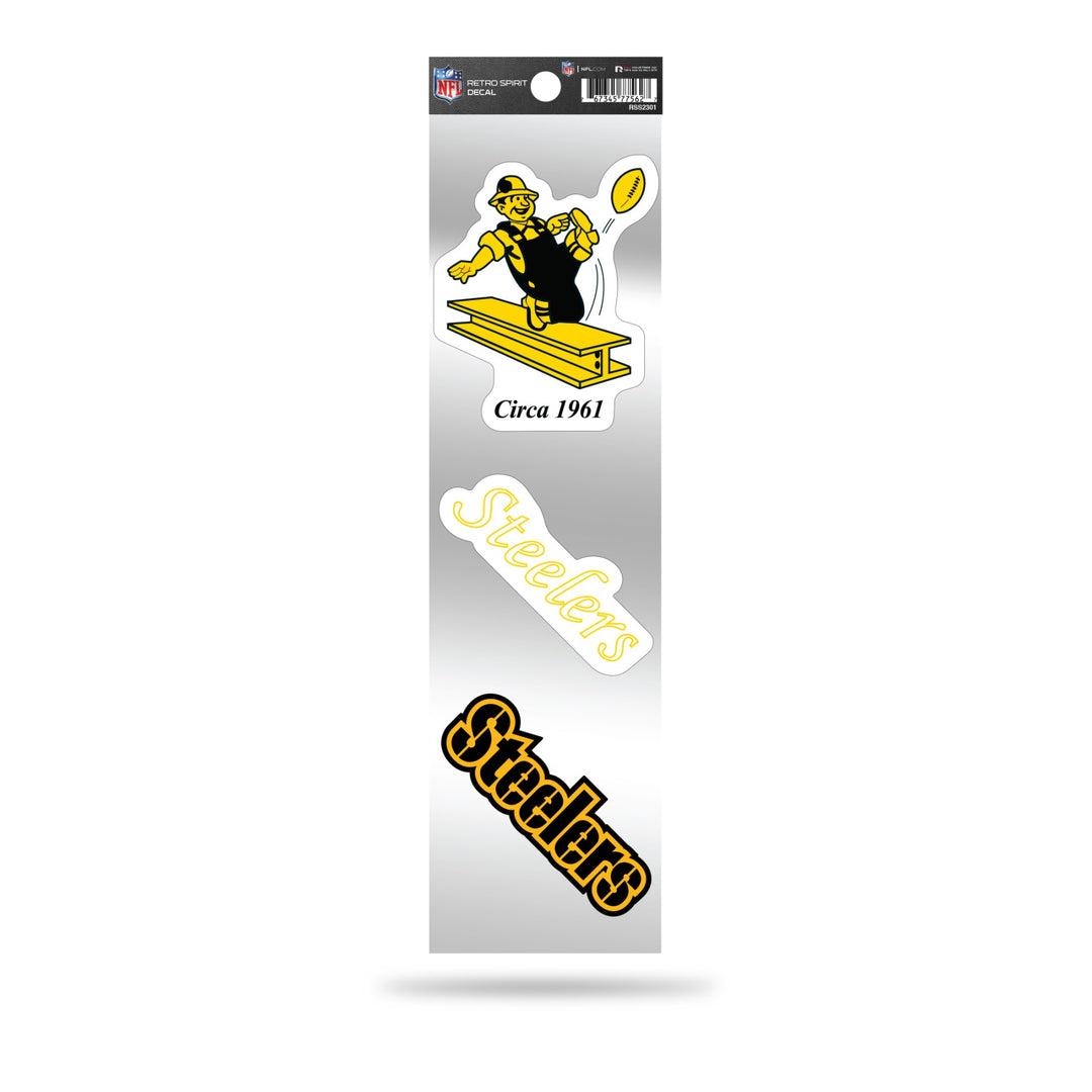 Pittsburgh Steelers Retro Triple Spirit Decal 3 Pack Stickers - THE 4TH QUARTER