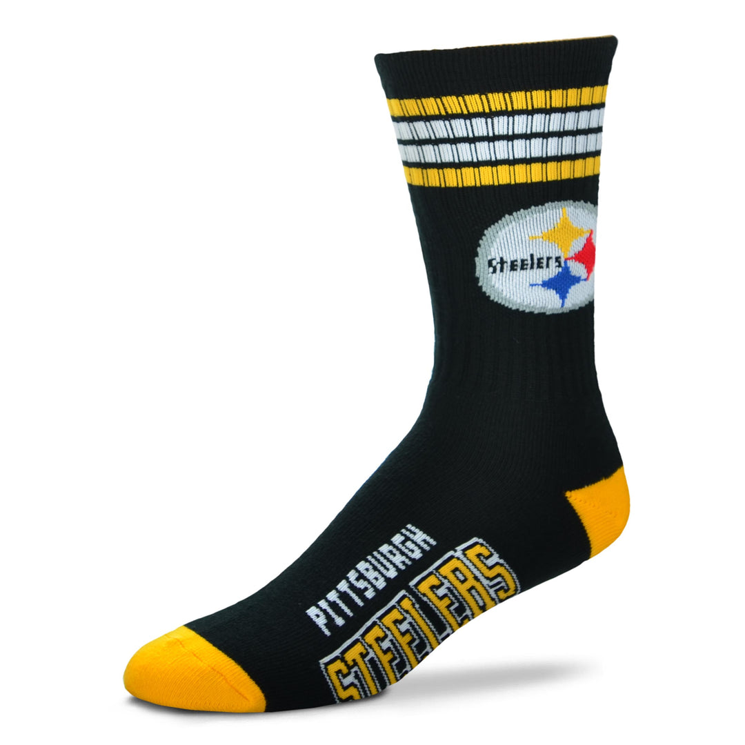 Pittsburgh Steelers Socks 4-Stripe Long Deuce Team Color Performance - THE 4TH QUARTER