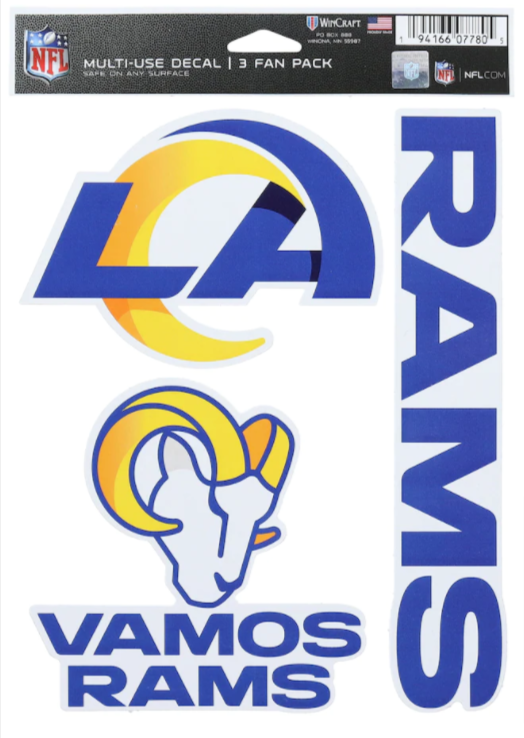 Los Angeles Rams 3-Pack Multi-Use Fan Decal Set - THE 4TH QUARTER