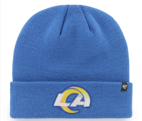 Los Angeles Rams Beanie 47 Brand Knit Fold New Logo Blue