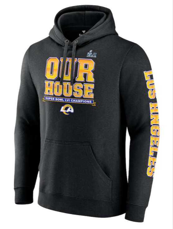 Los Angeles Rams Mens Sweatshirt Fanatics Super Bowl LVI Champions Audible Hoodie - THE 4TH QUARTER