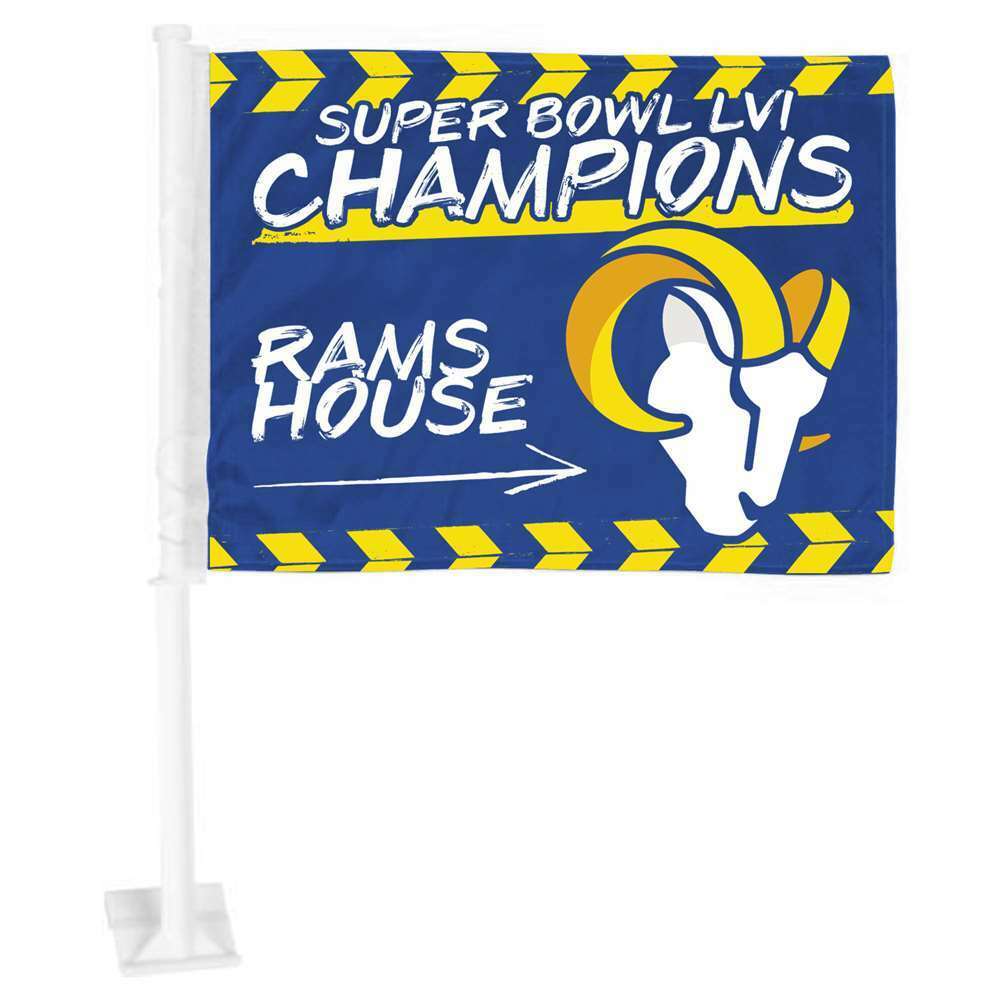 Los Angeles Rams Auto Tailgating Truck or Super Bowl LVI Champions Car Flag Rams House - THE 4TH QUARTER