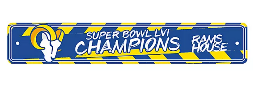 Los Angeles Rams Super Bowl LVI Champions Street Sign - THE 4TH QUARTER