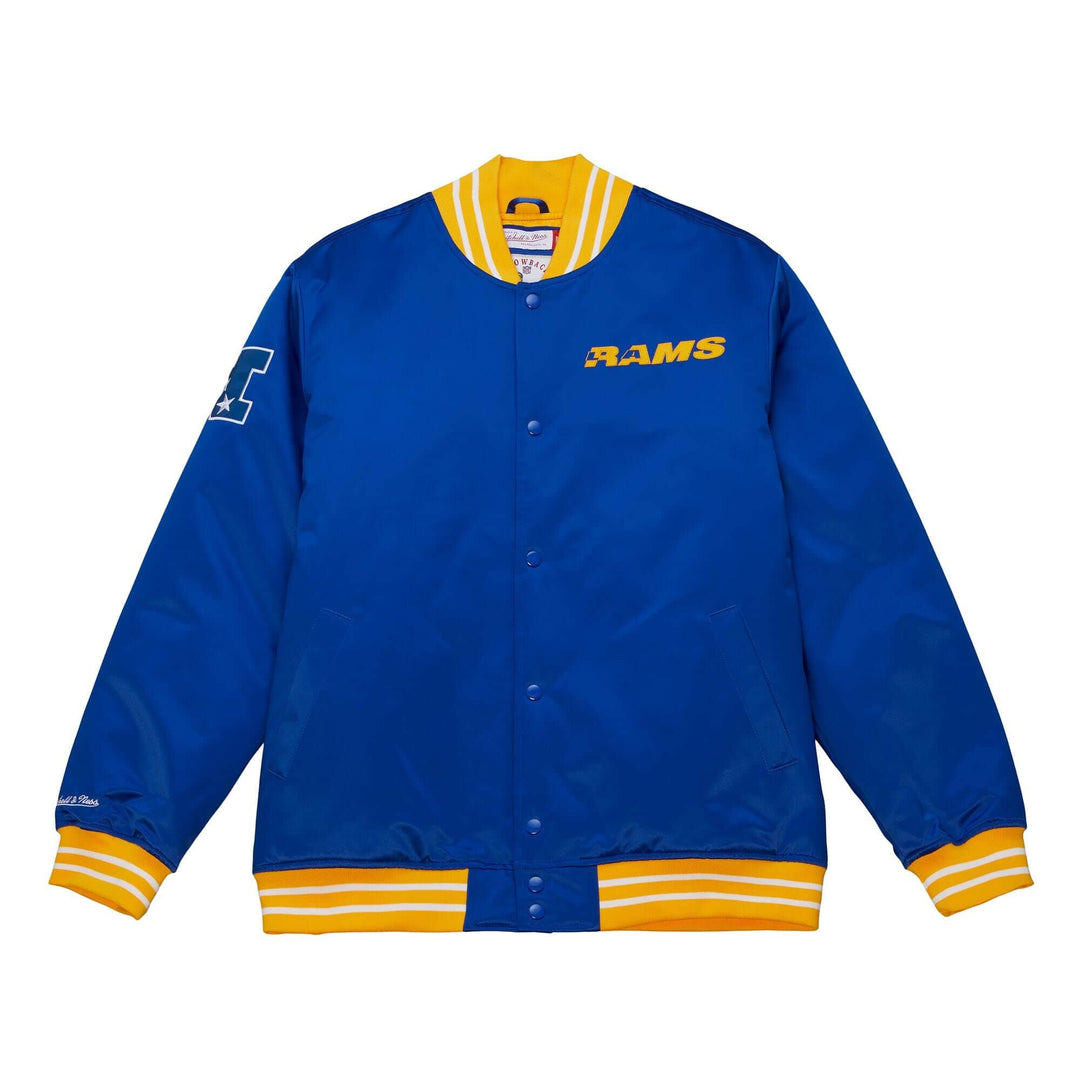 Los Angeles Rams Mens Jacket Mitchell &amp; Ness Heavyweight Satin - THE 4TH QUARTER
