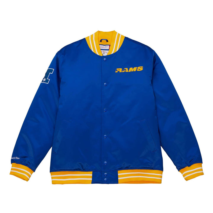 Los Angeles Rams Mens Jacket Mitchell &amp; Ness Heavyweight Satin - THE 4TH QUARTER