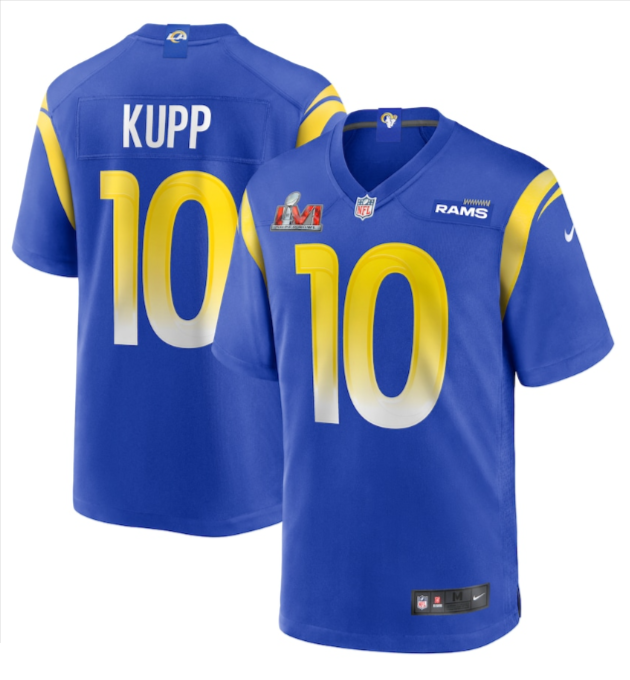 Los Angeles Rams Mens Jersey Super Bowl #10 Cooper Kupp Blue - THE 4TH QUARTER
