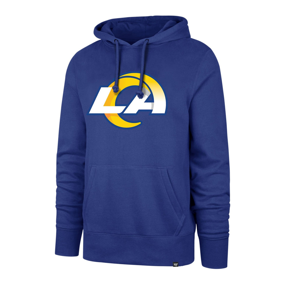 Los Angeles Rams Mens Sweatshirt 47 Brand New Logo Pullover Hoodie Blue - THE 4TH QUARTER