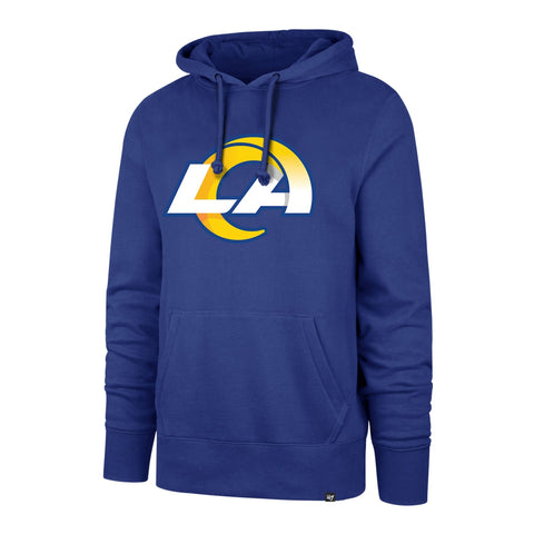 Los Angeles Rams Mens Sweatshirt 47 Brand New Logo Pullover Hoodie Blue
