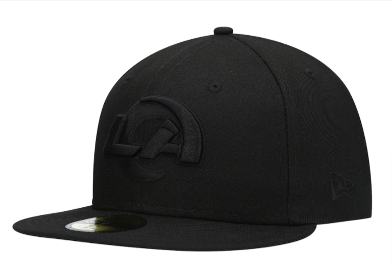 Los Angeles Rams Fitted New Era 59Fifty New Logo Black on Black Cap Hat - THE 4TH QUARTER
