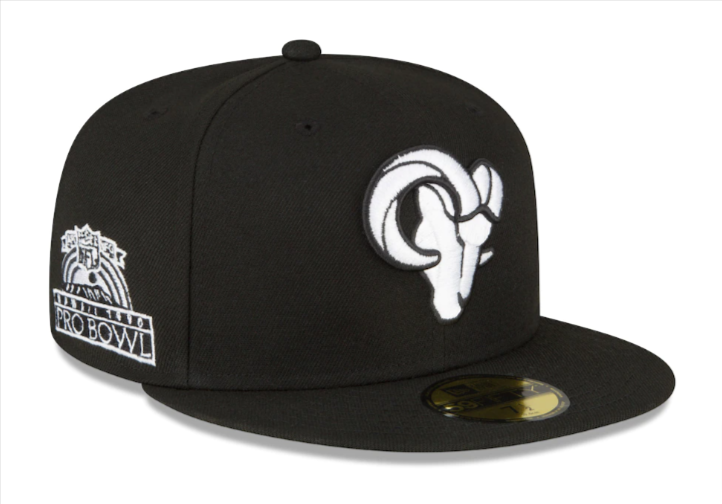 Los Angeles Rams Fitted New Era 59Fifty 1990 Pro Bowl Black White