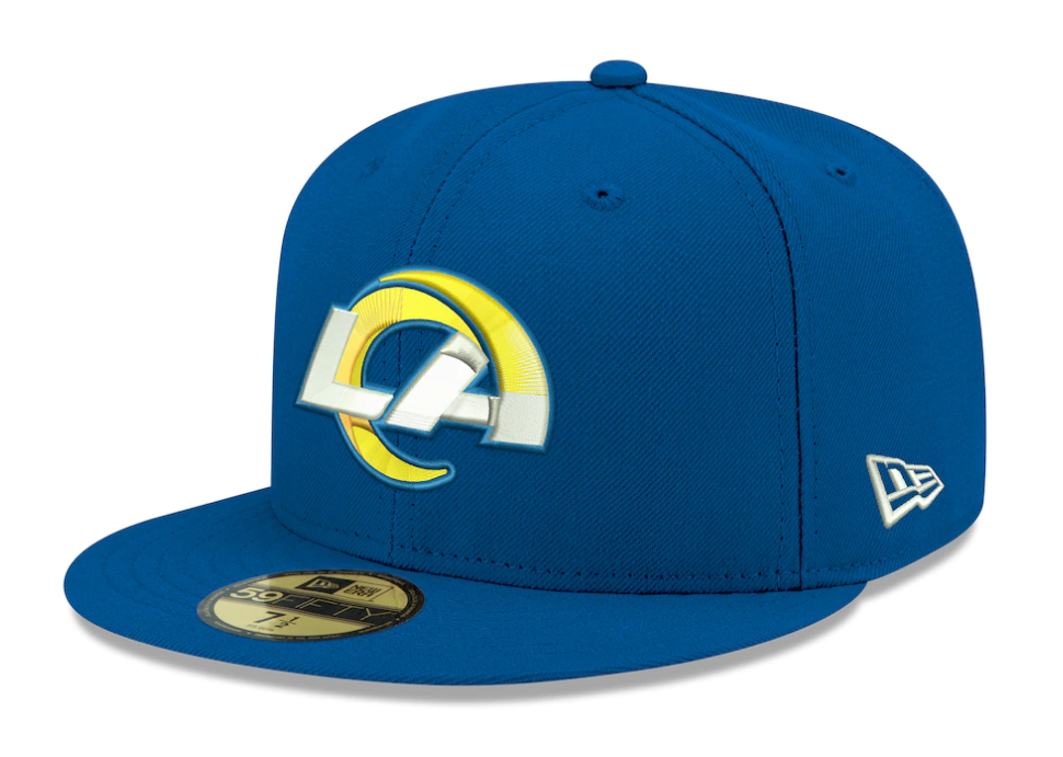 Los Angeles Rams Fitted New Era 59Fifty New Basic Hat Cap Blue - THE 4TH QUARTER