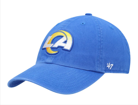 Los Angeles Rams Strapback '47 Brand New Logo Clean Up Adjustable Cap Hat Blue