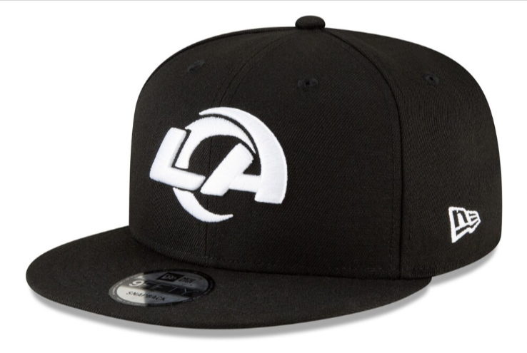 Los Angeles Rams Snapback New Era 9Fifty White Logo Cap Hat Black - THE 4TH QUARTER