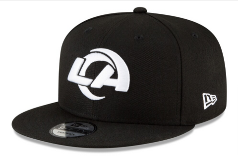 Los Angeles Rams Snapback New Era 9Fifty White Logo Cap Hat Black
