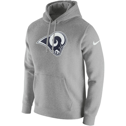 Los Angeles Rams Mens Sweatshirt Club Fleece Hooded Pullover Grey - THE 4TH QUARTER