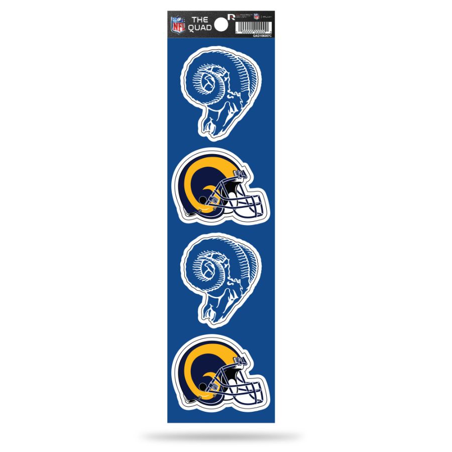 Los Angeles Rams The Quad Retro 4-Pack Decal - THE 4TH QUARTER