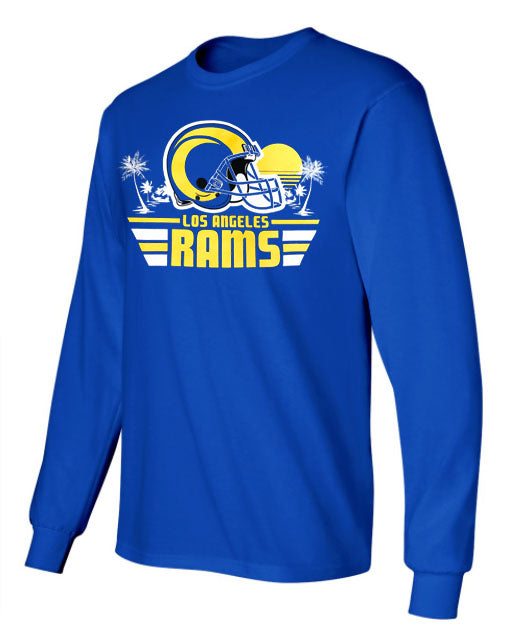 Los Angeles Rams Mens T-Shirt 47 Brand Regional Blue Long Sleeve - THE 4TH QUARTER