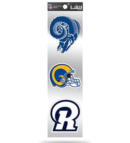 Los Angeles Rams Retro Triple Spirit Decal 3 Pack Stickers