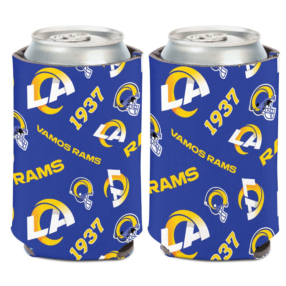 Los Angeles Rams 12oz Scatterprint Can Cooler Kaddy Holder - THE 4TH QUARTER