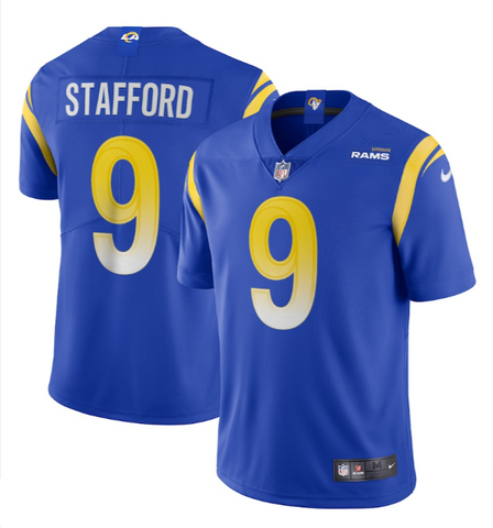 Los Angeles Rams Mens Jersey Super Bowl #9 Stafford Royal Vapor Limited