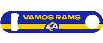 Los Angeles Rams Steel Double Sided Bottle Opener  Slogan "Vamos Rams"
