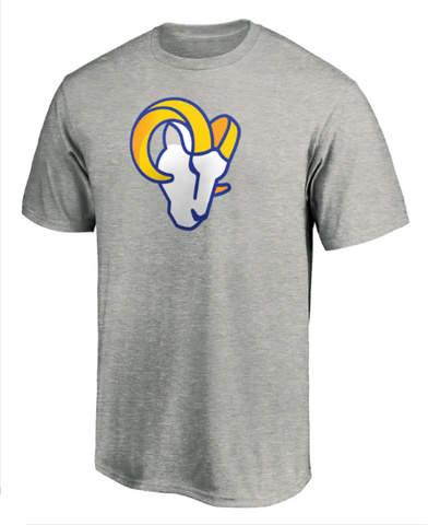 Los Angeles Rams Mens T-Shirt Fanatics Primary Logo Heather Grey Tee
