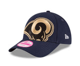 Los Angeles Rams Women's Strapback New Era Glitter Glam Adjustable Cap Hat Navy - THE 4TH QUARTER