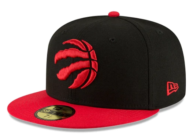 Toronto Raptors Fitted 59Fifty New Era Cap Hat 2 Tone Black Red - THE 4TH QUARTER