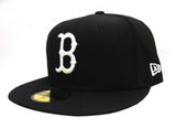 Boston Red Sox Fitted New Era 59Fifty White Logo Cap Hat Black - THE 4TH QUARTER