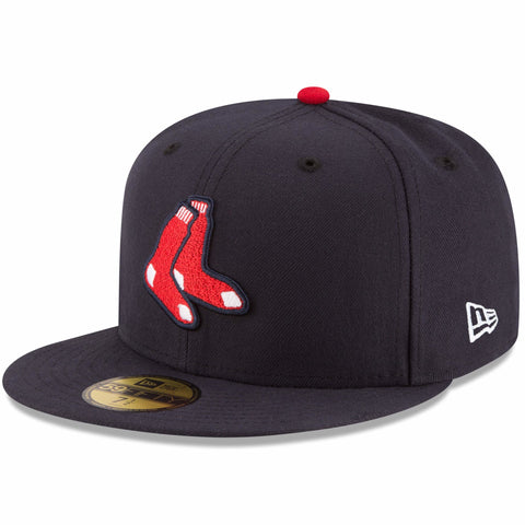 Boston Red Sox Fitted New Era 59FIFTY On Field Sox Logo Navy Cap Hat - THE 4TH QUARTER