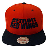 Detroit Red Wings Snapback Mitchell & Ness Monolith Cap Hat Red Black
