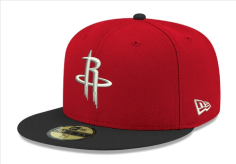 Houston Rockets Fitted 59Fifty New Era Cap Hat 2 Tone Red Black