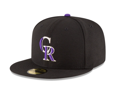 Colorado Rockies Fitted New Era 59Fifty On-Field Black Cap Hat NO FLAG