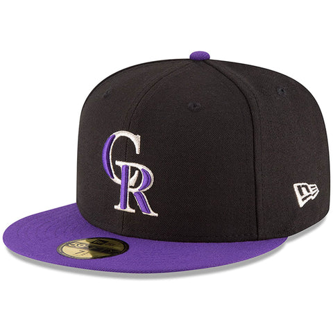Colorado Rockies Fitted New Era 59Fifty On Field Black Purple Cap Hat - THE 4TH QUARTER