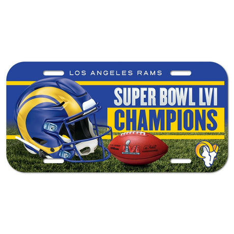Los Angeles Rams Super Bowl LVI Champions License Plastic Plate