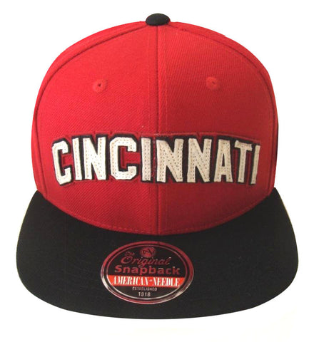 Cincinnati Reds American Needle Flynn Snapback Cap Hat Red Black