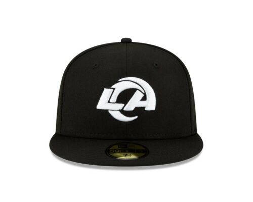 Los Angeles Rams Fitted New Era 59Fifty New Logo Cap Hat Black White Logo - THE 4TH QUARTER