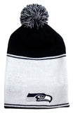 Seattle Seahawks Beanie New Era 2 in 1 Cuff Flip Embroidered Pom Navy - THE 4TH QUARTER