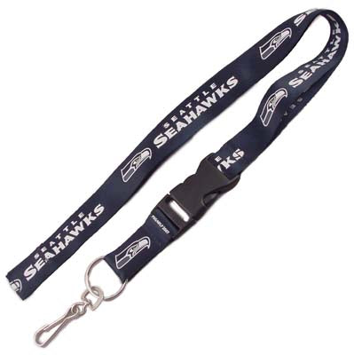 Seattle Seahawks Keychain Long Lanyard Navy - THE 4TH QUARTER