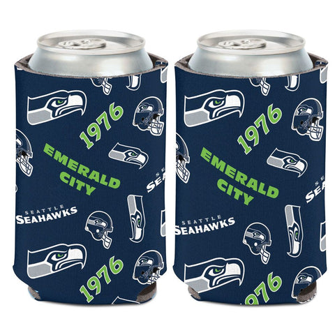 Seattle Seahawks 12oz Scatterprint Can Cooler Kaddy Holder