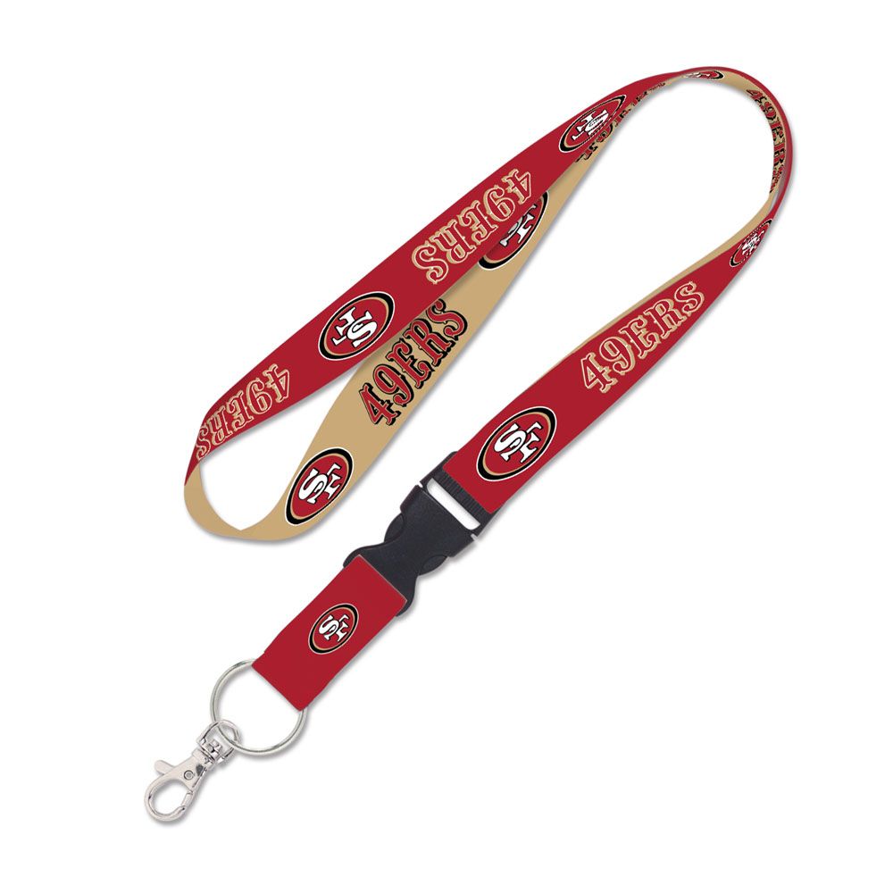 San Francisco 49ers Keychain Long Lanyard With Detachable Buckle 2 Tone - THE 4TH QUARTER