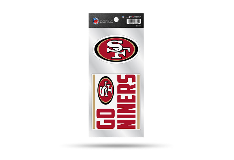 San Francisco 49ers Double Up Die Cut Sticker 2pc - THE 4TH QUARTER
