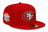 San Francisco 49ers Fitted New Era 59Fifty Super Bowl XXIX Red Cap Hat Grey UV